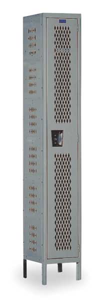 Wardrobe Locker, 12 in W, 18 in D, 78 in H, (1) Tier, (1) Wide, Dark Gray
