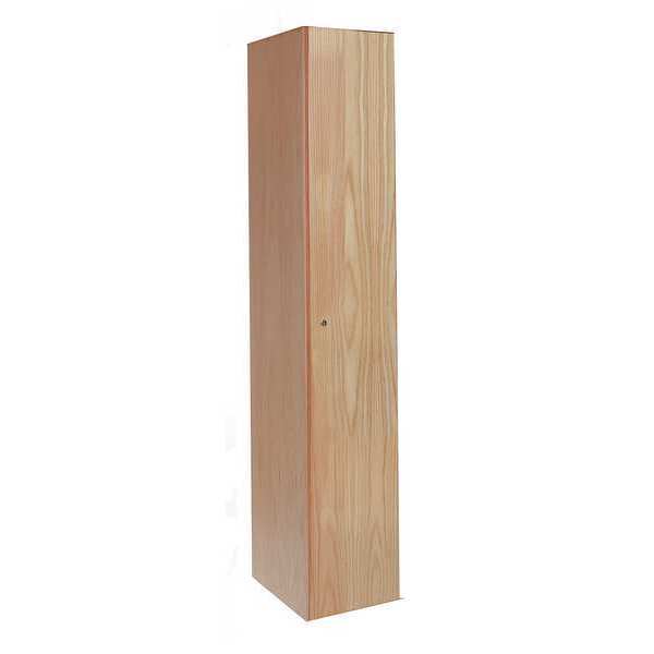 Wardrobe Locker, 12 in W, 18 in D, 72 in H, (1) Tier, (1) Wide, Light Wood