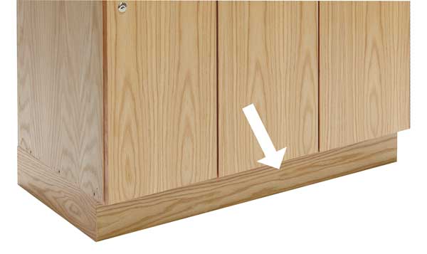 Locker Pedestal Base, Wood, W 36, D 18, H 4