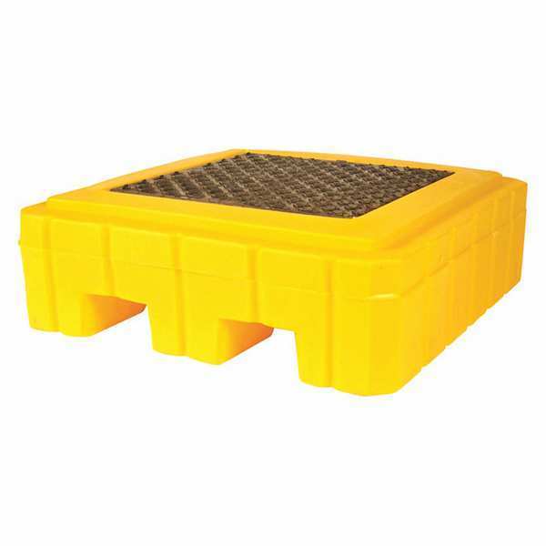 Drum Spill Containment Pallet Plus, 62 gal Spill Capacity, 1 Drum, 800 lb., Polyethylene