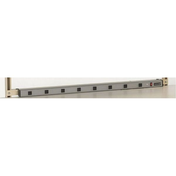 Power Strip, 72 W x 2 D x 2 in. H, Beige