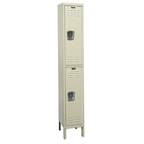 Wardrobe Locker, 12 in W, 18 in D, 78 in H, (1) Wide, (2) Openings, Tan