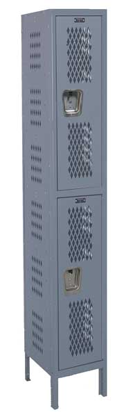 Wardrobe Locker, 12 in W, 12 in D, 78 in H, (1) Wide, (2) Openings, Dark Gray