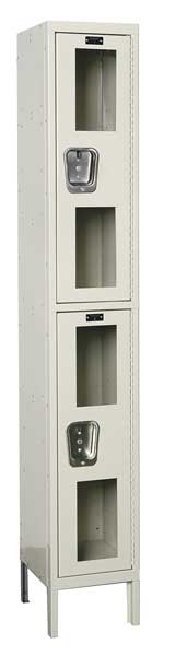 Wardrobe Locker, 12 in W, 12 in D, 78 in H, (1) Wide, (2) Openings, Tan