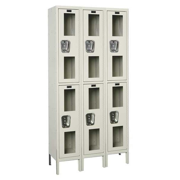 Wardrobe Locker, 36 in W, 12 in D, 78 in H, (2) Tier, (3) Wide, Tan
