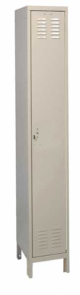 Wardrobe Locker, 12 in W, 18 in D, 78 in H, (1) Tier, (1) Wide, Tan