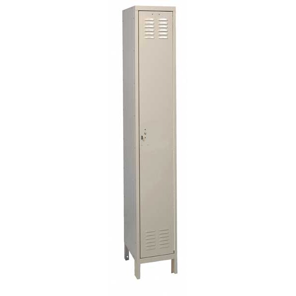 Wardrobe Locker, 12 in W, 15 in D, 78 in H, (1) Tier, (1) Wide, Tan