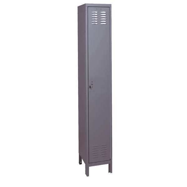 Wardrobe Locker, 12 in W, 18 in D, 78 in H, (1) Tier, (1) Wide, Dark Gray