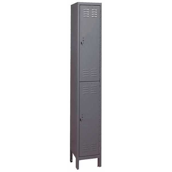 Wardrobe Locker, 12 in W, 18 in D, 78 in H, (1) Wide, (2) Openings, Dark Gray