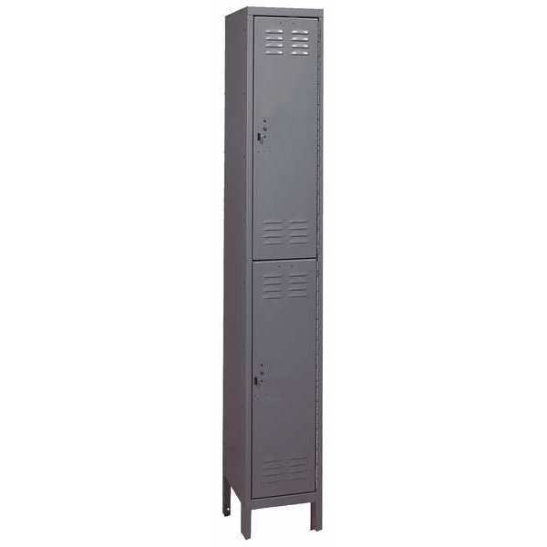 Wardrobe Locker, 12 in W, 12 in D, 78 in H, (1) Wide, (2) Openings, Dark Gray