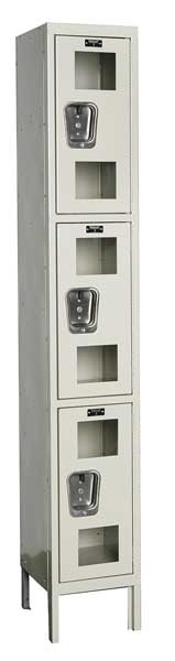 Wardrobe Locker, 12 in W, 12 in D, 78 in H, (1) Wide, (3) Openings, Tan