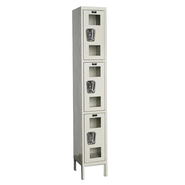 Wardrobe Locker, 12 in W, 18 in D, 78 in H, (1) Wide, (3) Openings, Tan