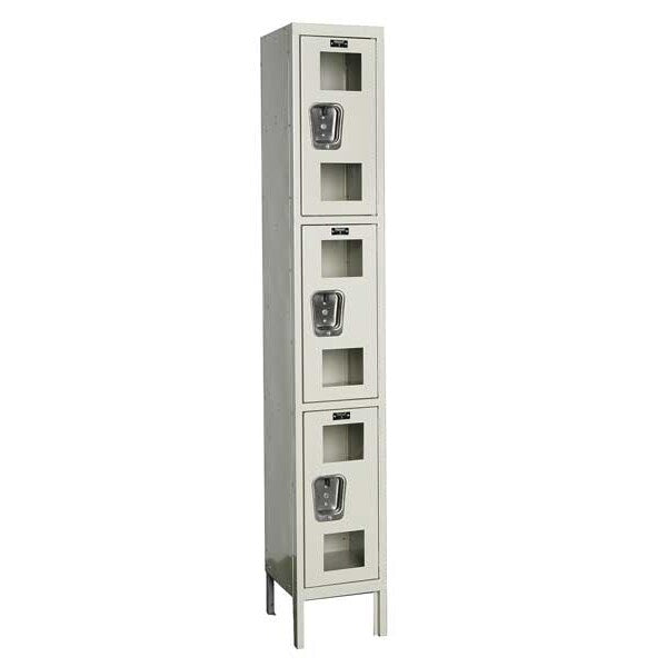 Wardrobe Locker, 12 in W, 15 in D, 78 in H, (1) Wide, (3) Openings, Tan
