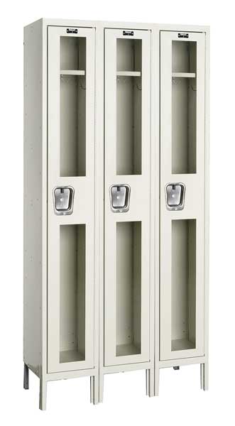 Wardrobe Locker, 36 in W, 15 in D, 78 in H, (1) Tier, (3) Wide, Tan