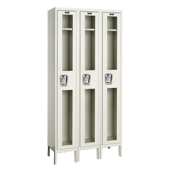 Wardrobe Locker, 36 in W, 12 in D, 78 in H, (1) Tier, (3) Wide, Tan