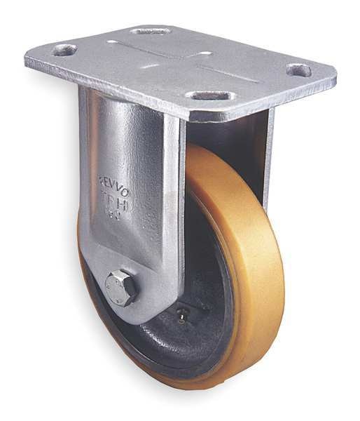 Plate Caster, Rgd, Polyurthn, 12 in, 3080 lb