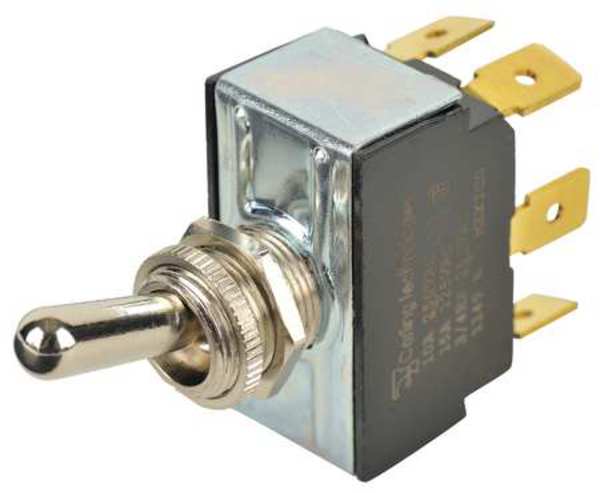 Toggle Switch, DPDT, 4 Connections, Off/Circuit 1 On/Circuit 1&2 Momentary On, 3/4 hp, 10A @ 250V AC