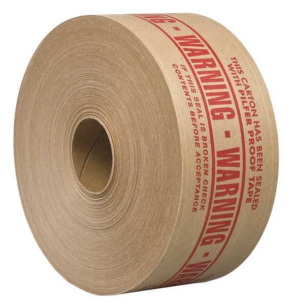 Carton Tape, Paper, Brown/Red, 3Inx450Ft