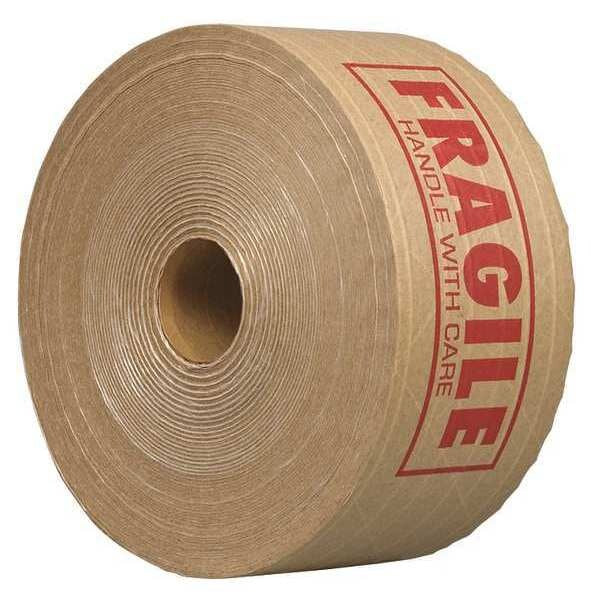 Carton Tape, Paper, Brown/Red, 3Inx450Ft