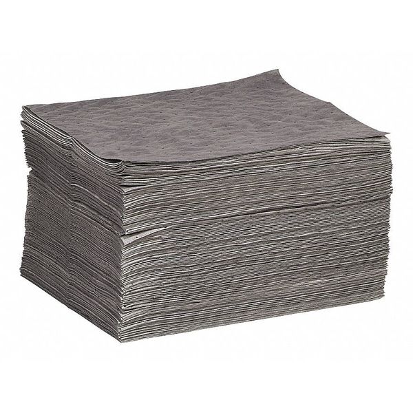 Sorbents, 17 gal/pk, 0.17 gal/pad, Universal Absorbed, Gray, Polypropylene, 100 PK