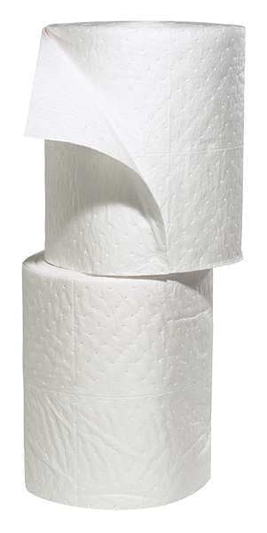 Sorbents, 49 gal/pk, Oil Absorbed, White, Polypropylene, 2 PK