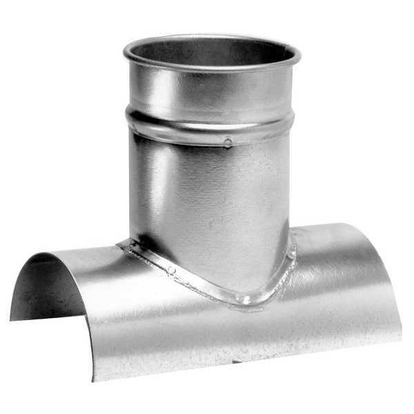 Round Tap In, 4 in x 4 in Duct Dia, Galvanized Steel, 22 GA, 8 in W, 8