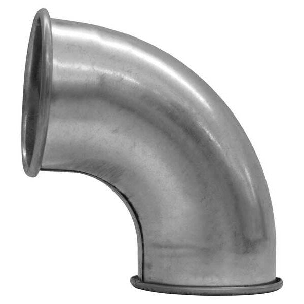 Round 45 Degree Elbow, 4 in Duct Dia, Galvanized Steel, 24 GA, 6-1/2