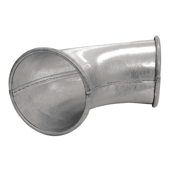 Round 90 Degree Elbow, 4 in Duct Dia, Galvanized Steel, 24 GA, 10