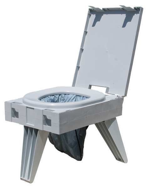 Portable Toilet, Plastic, Wt. 8.43 lb