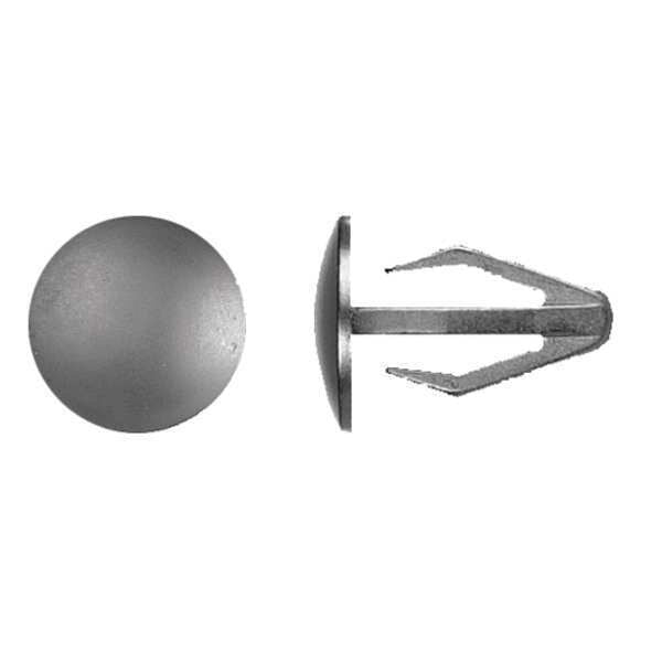 Push-In Rivet, Dome Head, 6 mm Dia., 16 mm L, Nylon Body, 50 PK