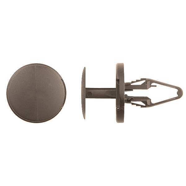 Push-In Rivet, Dome Head, 6.5 mm Dia., 17.5 mm L, Nylon Body, 25 PK