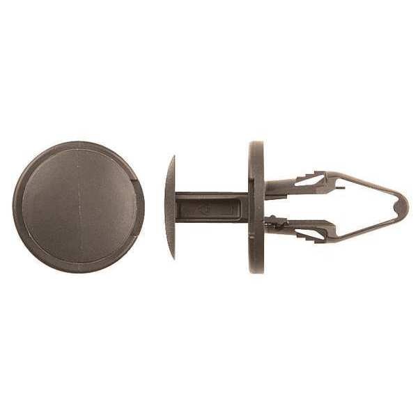 Push-In Rivet, Dome Head, 8.5 mm Dia., 22 mm L, Nylon Body, 25 PK