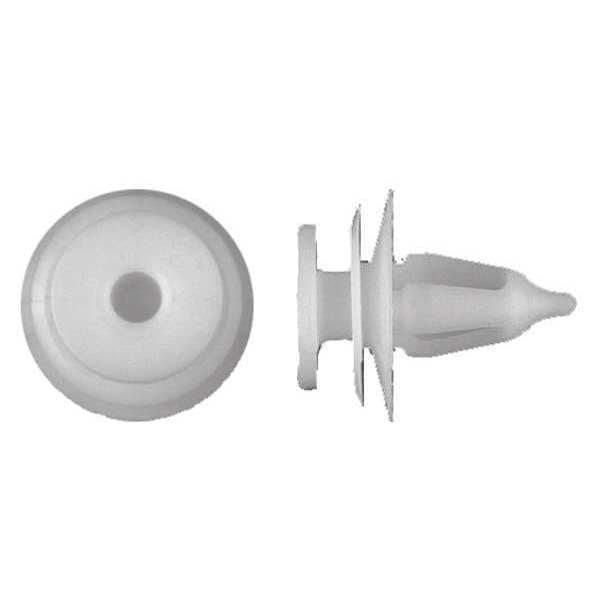Push-In Rivet, Dome Head, 7 mm Dia., 15 mm L, Nylon Body, 50 PK