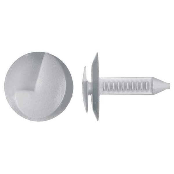 Push-In Rivet, Dome Head, 7 mm Dia., 27 mm L, Nylon Body, 25 PK