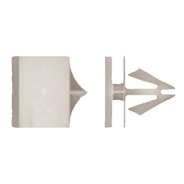 Push-In Rivet, 7/16 in Dia., 9/16 in L, Nylon Body, 15 PK