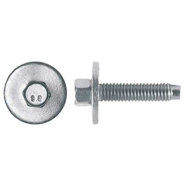 Class 9.8, Structural Bolt, Zinc & Yellow Plated Steel, 28 mm L, 25 PK
