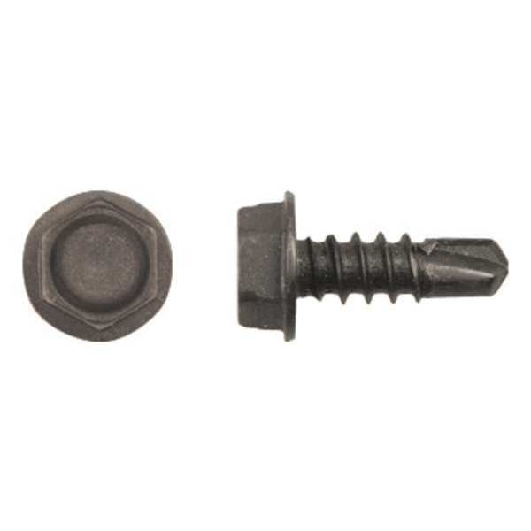 Self-Drilling Screw, #8 x 1/2 in, Phosphate Coated Steel Hex Head External Hex Drive, 100 PK