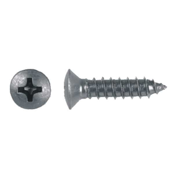 Sheet Metal Screw, #10 x 3/4 in, Black Phosphate Steel Oval Head Phillips Drive, 100 PK