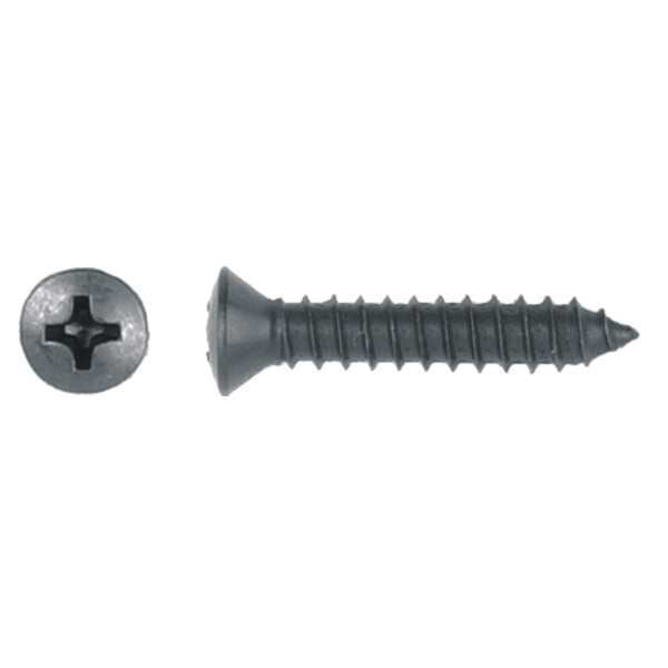 Sheet Metal Screw, #10 x 1 in, Black Phosphate Steel Oval Head Phillips Drive, 100 PK