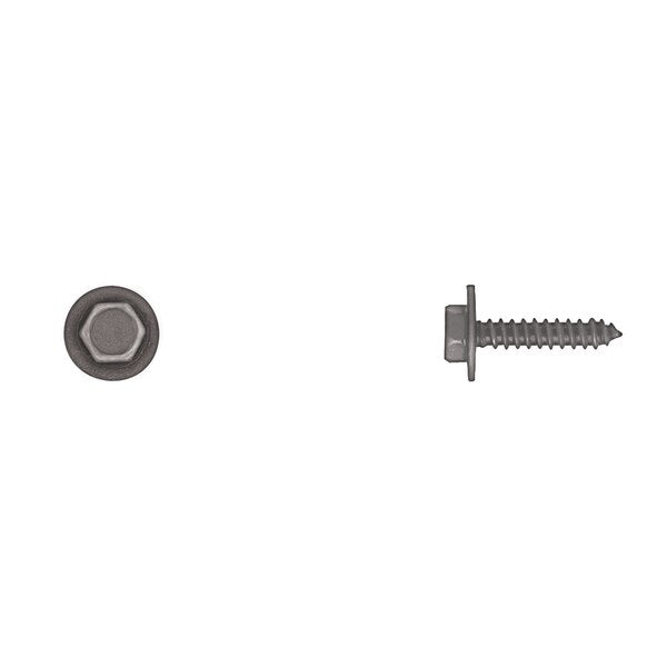 Sheet Metal Screw, M4.2 x 20 mm, Black Phosphate Steel Hex Head External Hex Drive, 50 PK