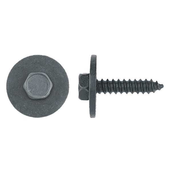 Sheet Metal Screw, M4.2 x 20 mm, Black Phosphate Steel Hex Head External Hex Drive, 50 PK