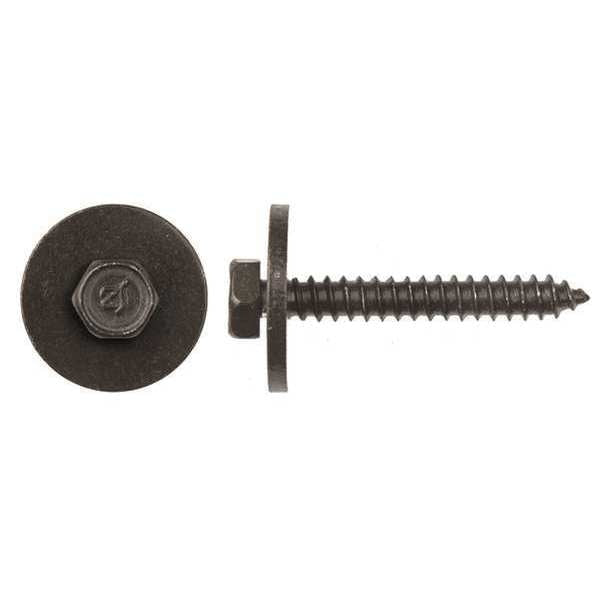 Sheet Metal Screw, M4.2 x 30 mm, Black Steel Hex Head External Hex Drive, 15 PK