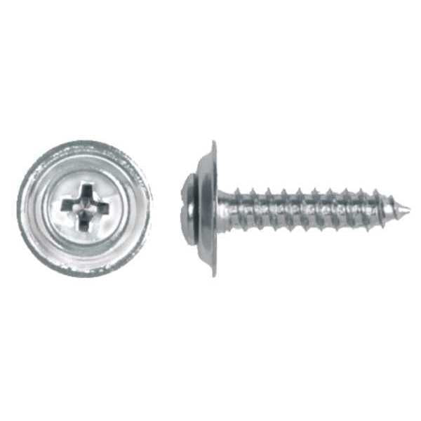Sheet Metal Screw, #8 x 3/4 in, Chrome Plated Steel Oval Head Phillips Drive, 100 PK