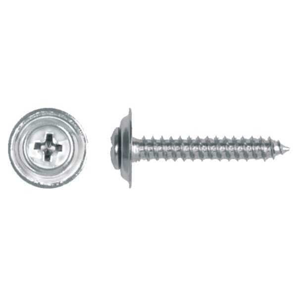 Sheet Metal Screw, #8 x 1 in, Chrome Plated Steel Oval Head Phillips Drive, 100 PK