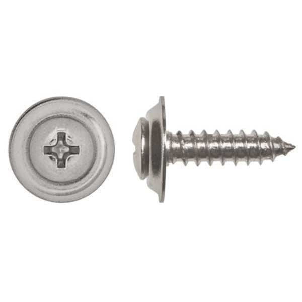 Sheet Metal Screw, #10 x 3/4 in, Chrome Plated Steel Oval Head Phillips Drive, 100 PK