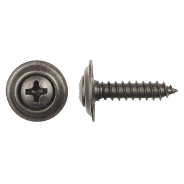 Sheet Metal Screw, #8 x 3/4 in, Black Phosphate Steel Oval Head Phillips Drive, 100 PK