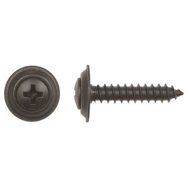 Sheet Metal Screw, #10 x 1 in, Black Phosphate Steel Oval Head Phillips Drive, 50 PK