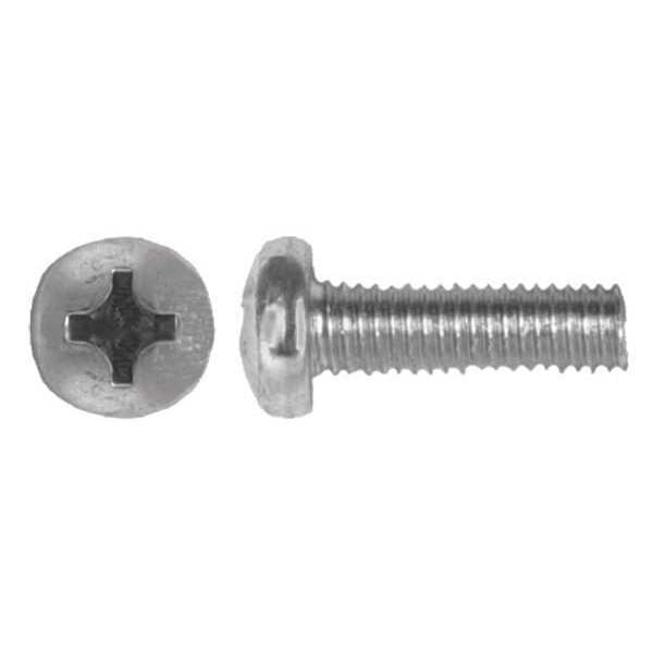 M6-1.00 x 17 mm Phillips Pan Machine Screw, Zinc Plated Steel, 50 PK