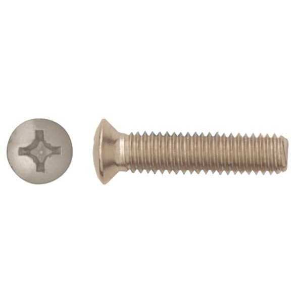 M6-1.00 x 23 mm Phillips Oval Machine Screw, Plain Stainless Steel, 25 PK