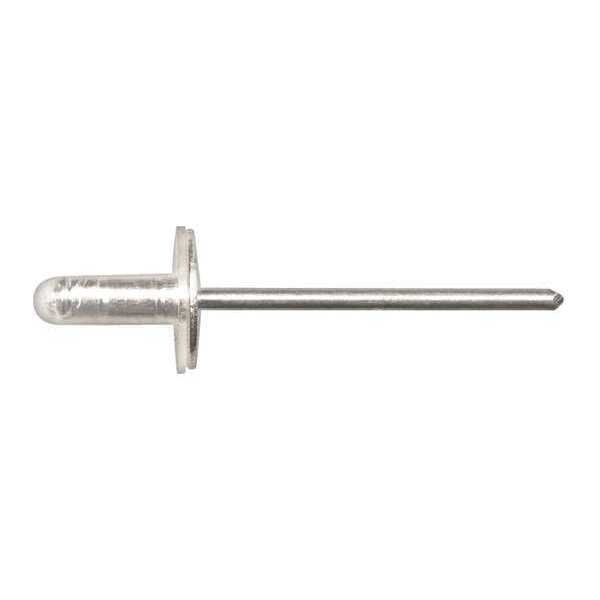 Blind Rivet, Dome Head, 3/16 in Dia., 5/8 in L, Aluminum Body, 10 PK